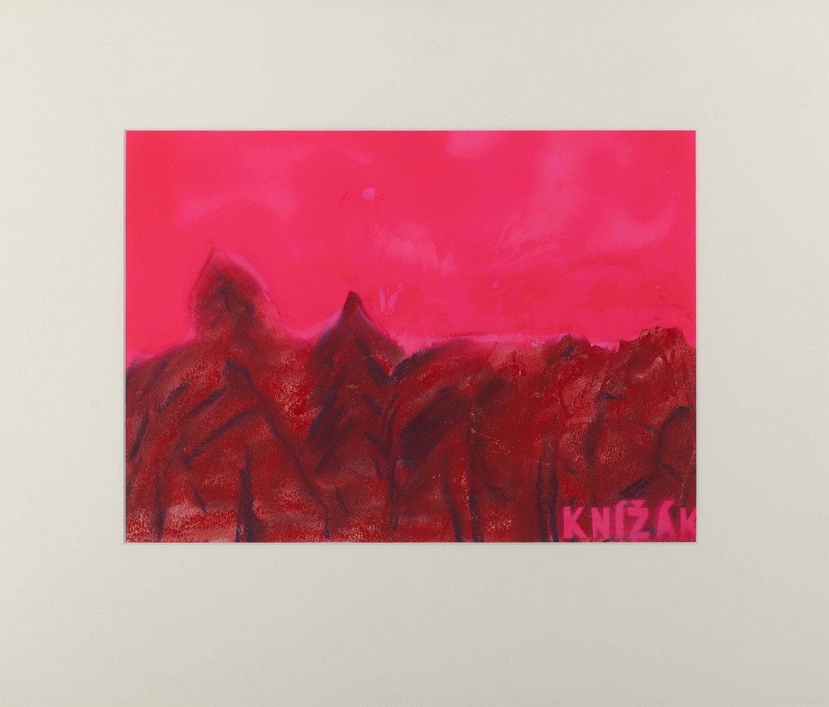 Krajina; 38x29 cm; akryl a pastel na papíře; 2014 (2)
