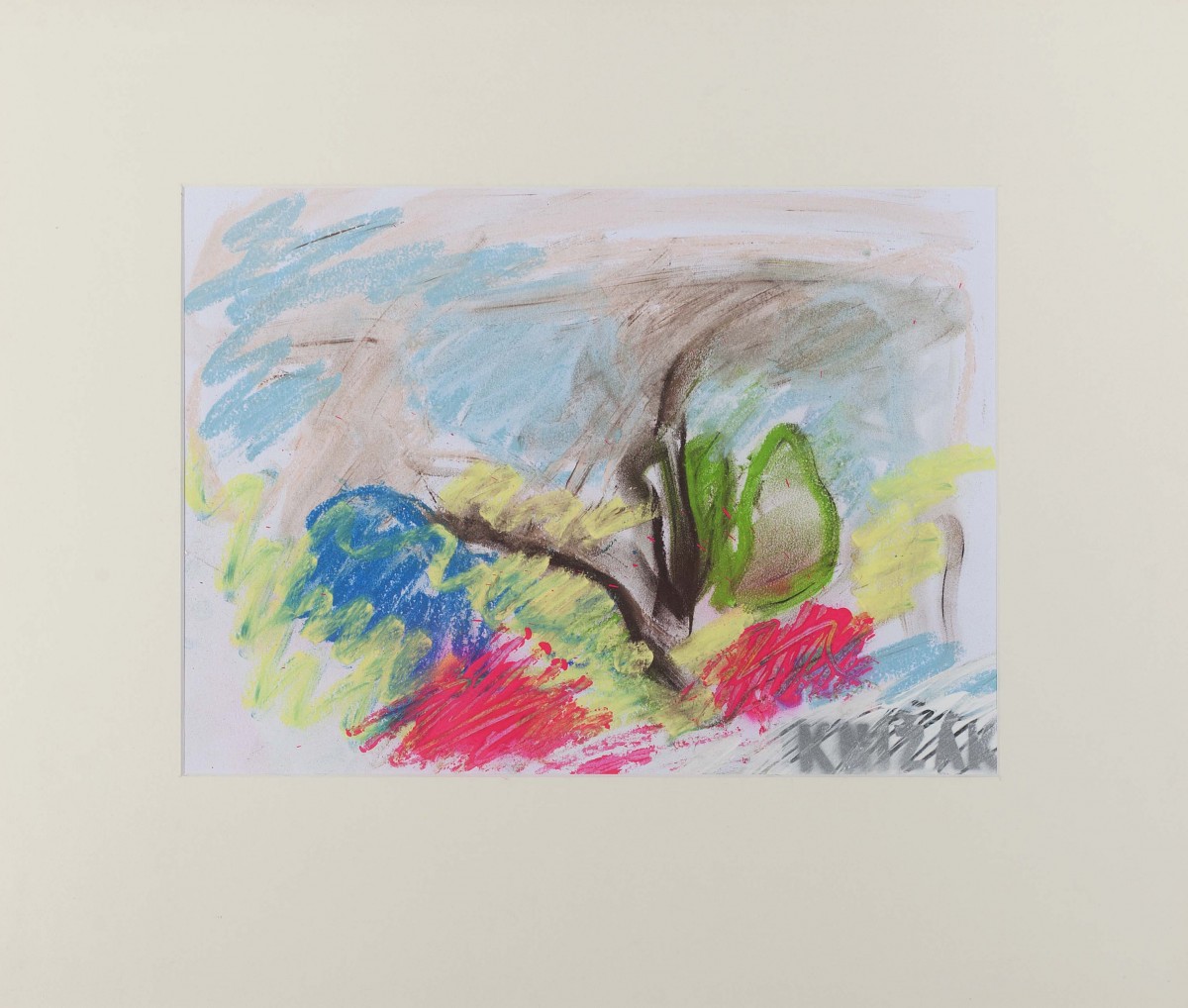 Krajina; 38x29 cm; akryl a pastel na papíře; 2014 (4)