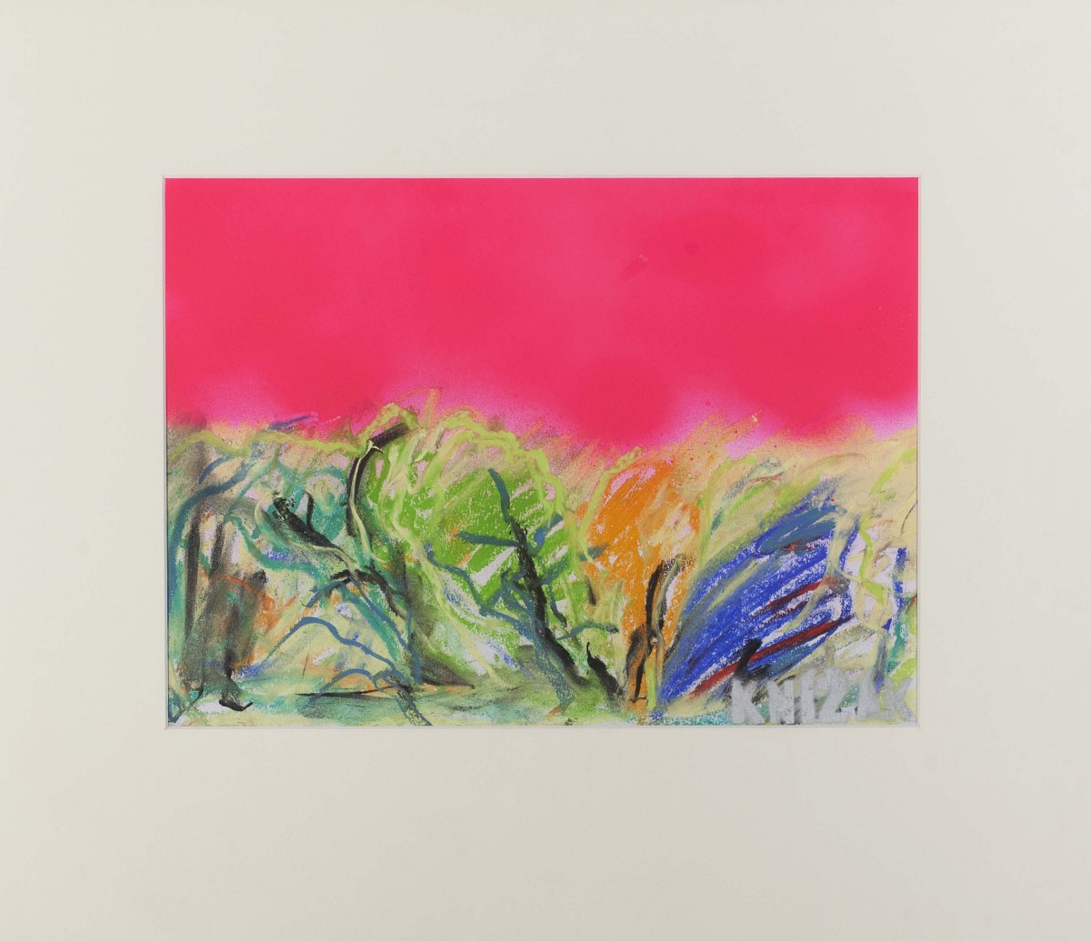 Krajina; 38x29 cm; akryl a pastel na papíře; 2014 (5)